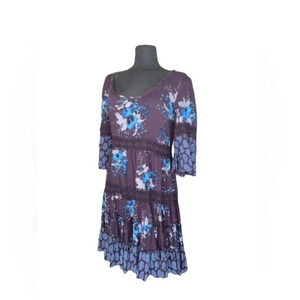 Free people Bohemian Floral Purple Dress | Small